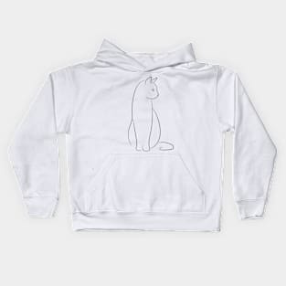 KITTEN CAT Minimalist Hand Drawn Design Kids Hoodie